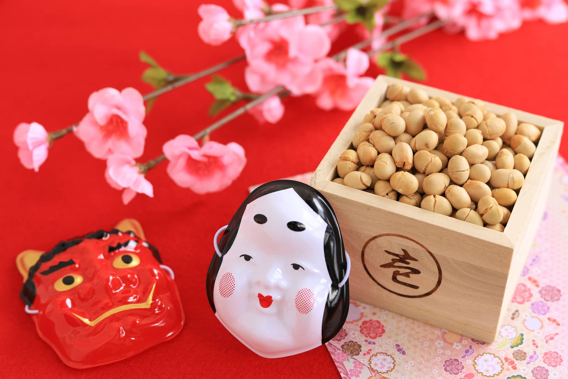 節分 鬼と豆