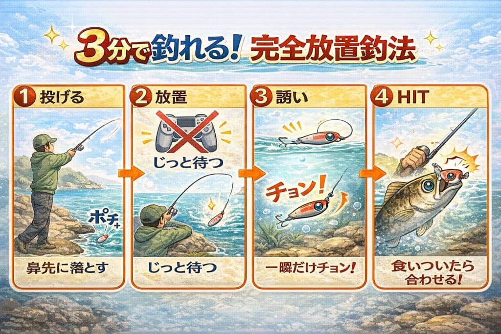 3分で釣れる！完全放置釣法