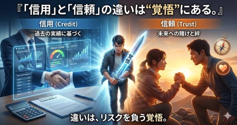 「信用」と「信頼」の違いは“覚悟”にある。