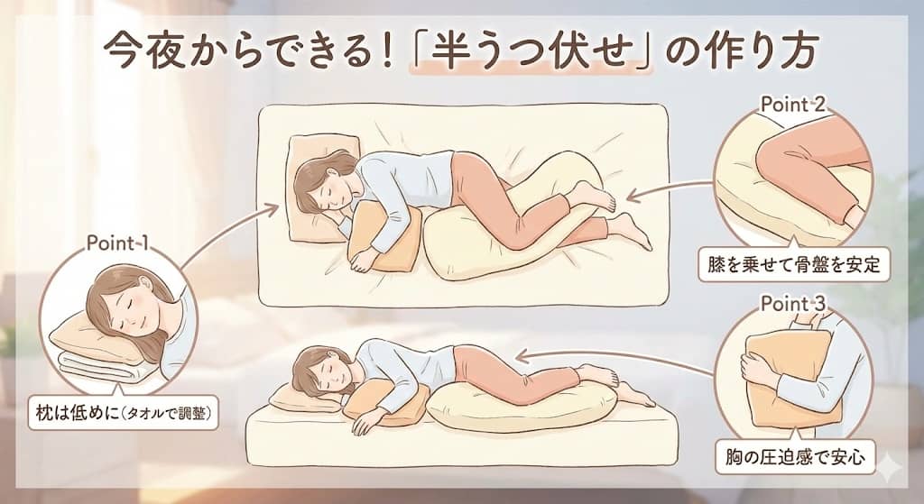 「大人の半うつ伏せ（シムス位）」完成図