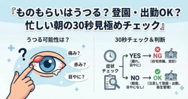 ものもらいはうつる？登園・出勤OK？忙しい朝の30秒見極めチェック