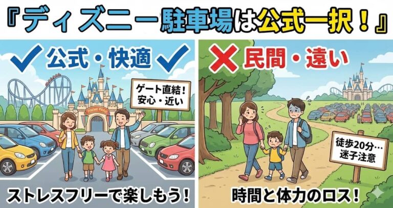 ディズニー駐車場は公式一択！