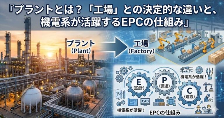 プラントとは？「工場」との決定的な違いと、機電系が活躍するEPCの仕組み