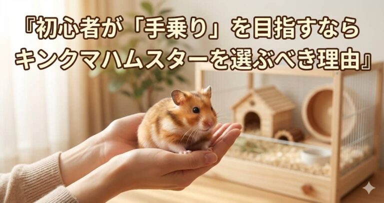 初心者が「手乗り」を目指すならキンクマハムスターを選ぶべき理由