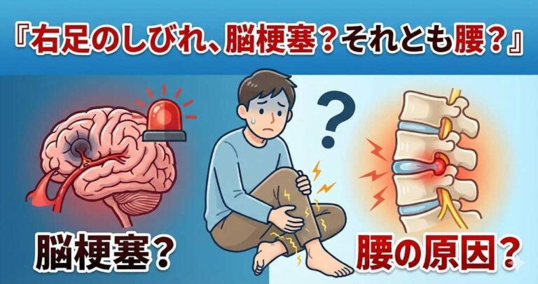 右足のしびれ、脳梗塞？それとも腰？