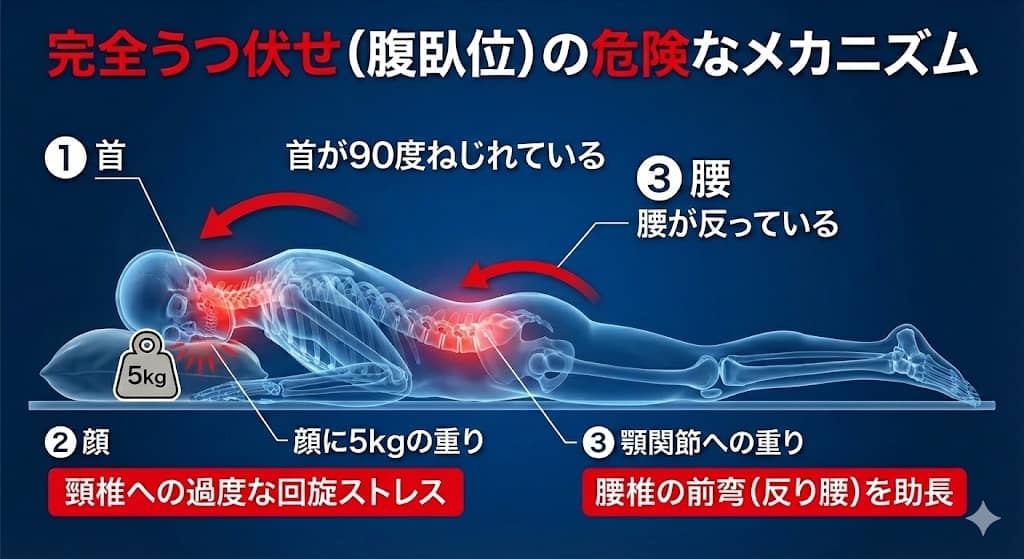 完全うつ伏せ時の身体負荷の可視化