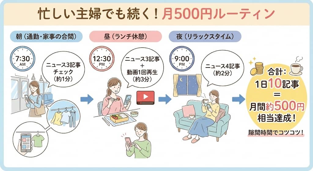 月500円ゲットのための「隙間時間ルーティン」