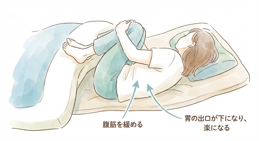 痛みを和らげる姿勢