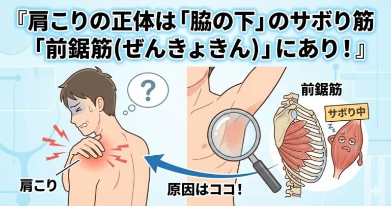 肩こりの正体は「脇の下」にあり。