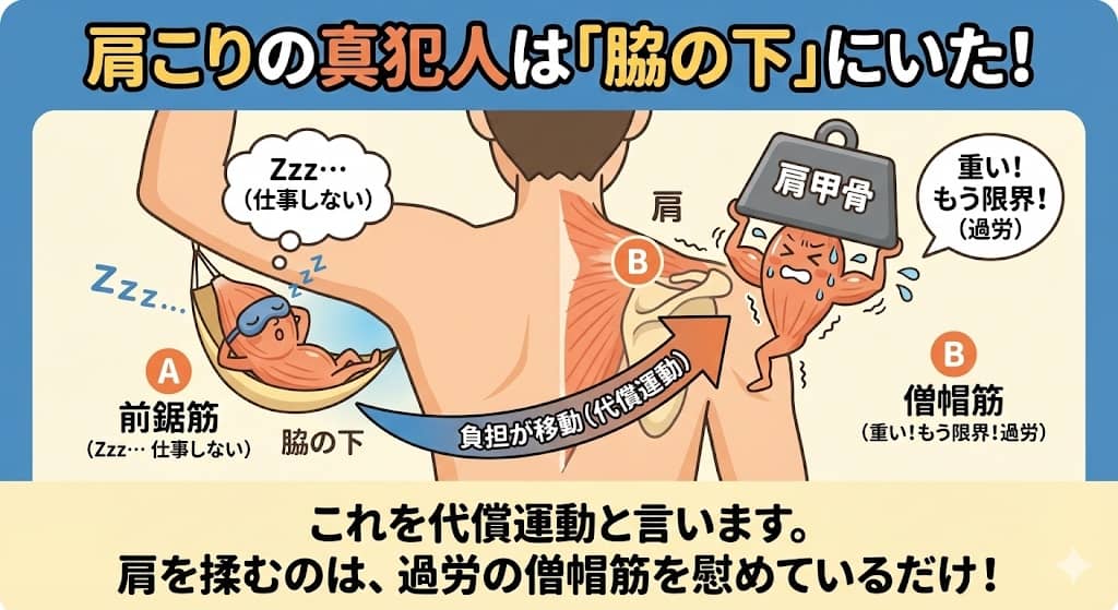 肩こりの真犯人は「脇の下」にいた！