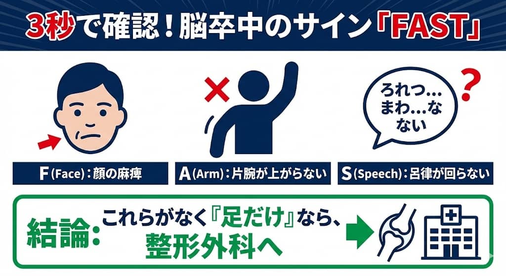 脳卒中を疑う「FASTチェック」リスト