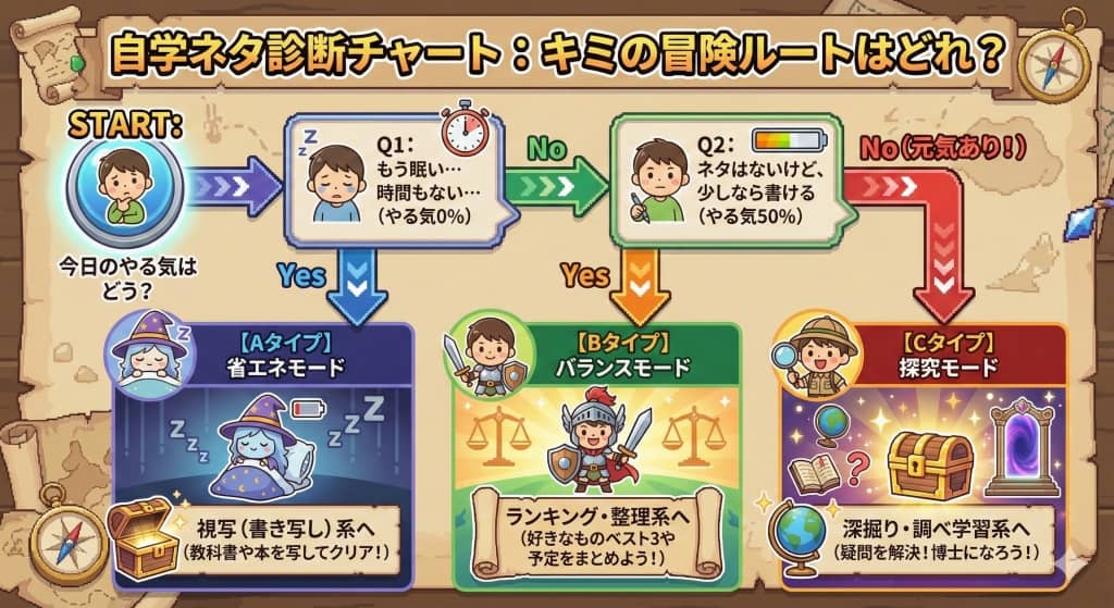 自学ネタ診断チャート（フロー図）