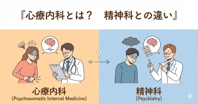 内科で「異常なし」の胃痛・動悸に悩む方へ。心療内科とは？精神科との違いと受診の目安を医師が解説