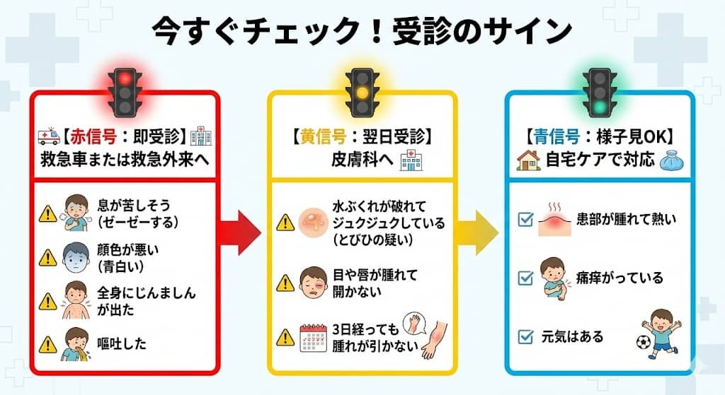 3秒で判断！虫刺され受診フローチャート