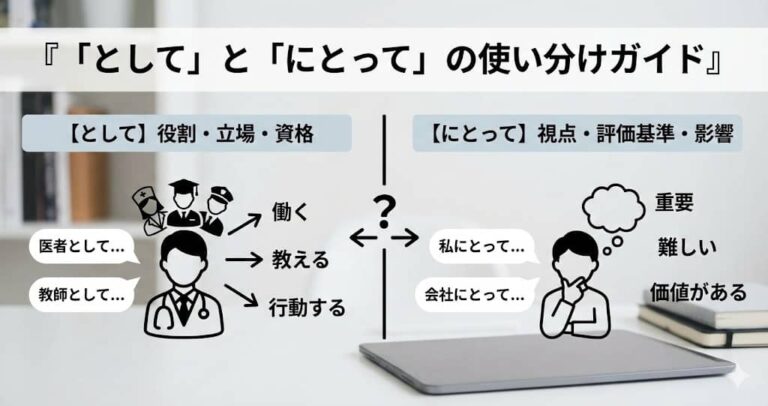 「として」と「にとって」の使い方ガイド