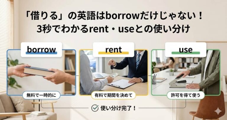 「借りる」の英語はborrowだけじゃない！3秒でわかるrent・useとの使い分け