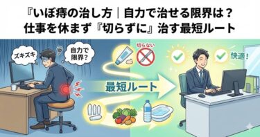 いぼ痔の治し方｜自力で治せる限界は？仕事を休まず『切らずに』治す最短ルート