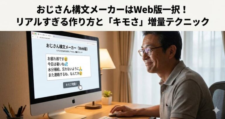 おじさん構文メーカーはWeb版一択！リアルすぎる作り方と「キモさ」増量テクニック
