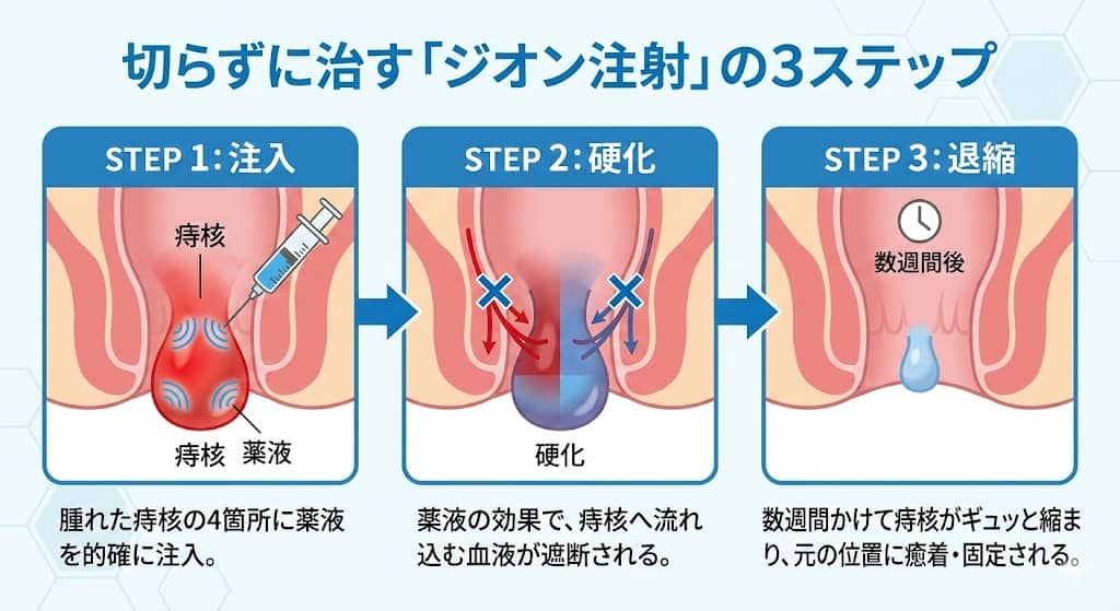 ジオン注射による痔核退縮のメカニズム
