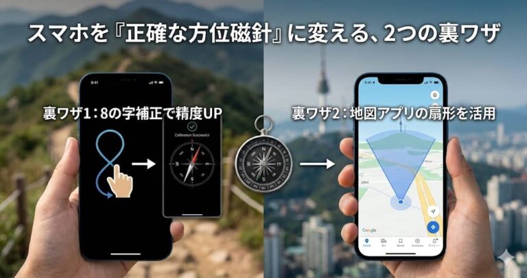 スマホを「正確な方位磁針」に変える、2つの裏ワザ