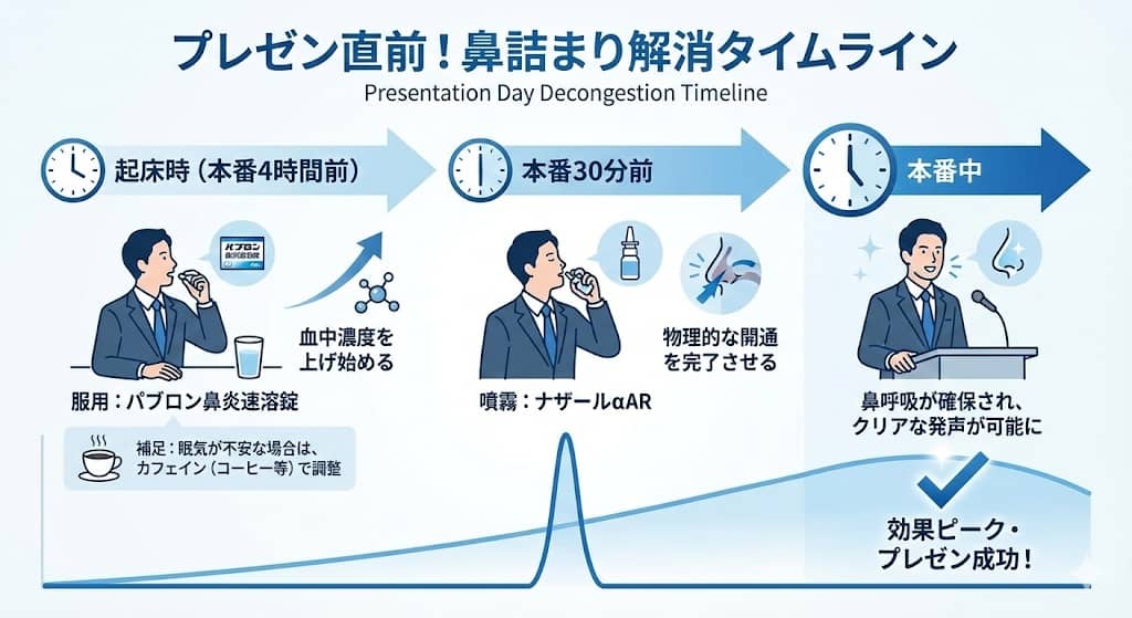 プレゼン当日の「緊急開通」タイムスケジュール