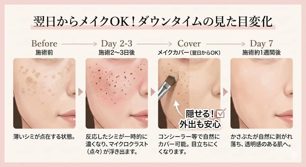 マイクロクラストの経過とメイクカバー