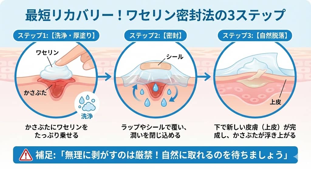 ワセリン密封法によるかさぶた軟化のメカニズム