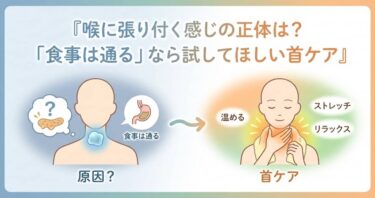 喉に張り付く感じの正体は？「食事は通る」なら試してほしい首ケア