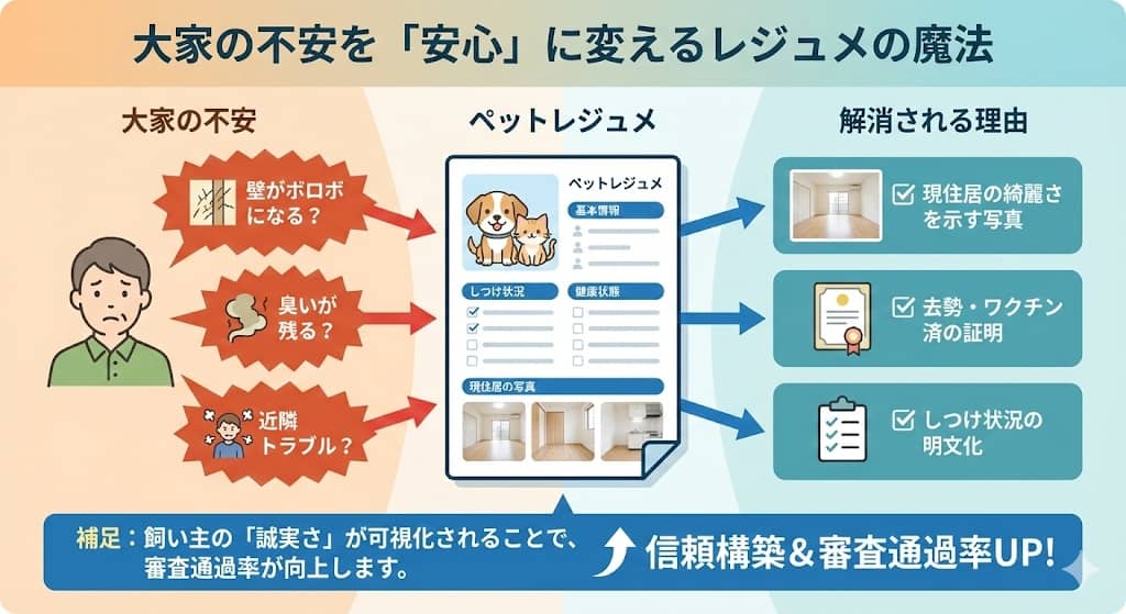 大家の不安を解消する「ペットレジュメ」の構造