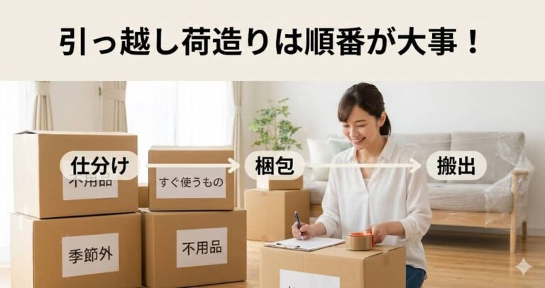 引っ越し荷造りは順番が大事！