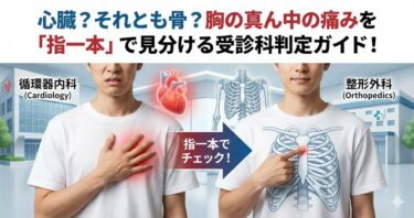 心臓？それとも骨？胸の真ん中の痛みを「指一本」で見分ける受診科判定ガイド