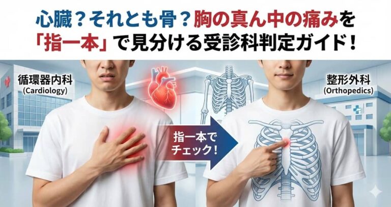 心臓？それとも骨？胸の真ん中の痛みを「指一本」で見分ける受診科判定ガイド