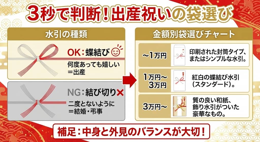 水引の種類と金額別袋選びチャート