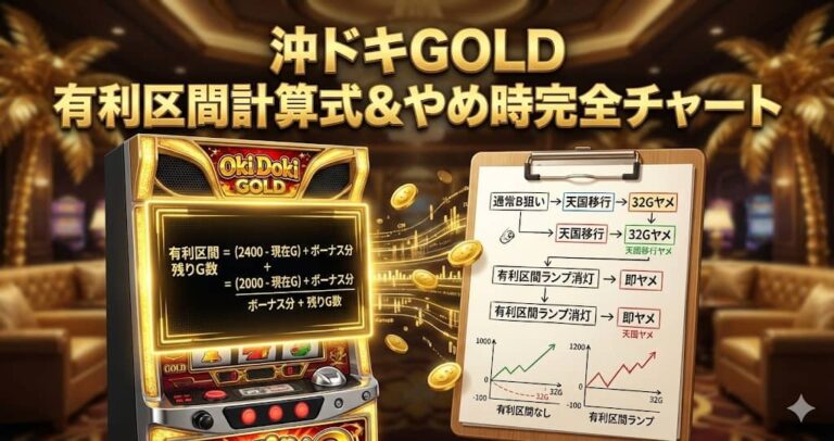 沖ドキGOLD 有利区間計算式＆やめ時完全チャート