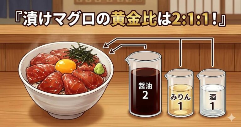 漬けマグロの黄金比は2：1：1！