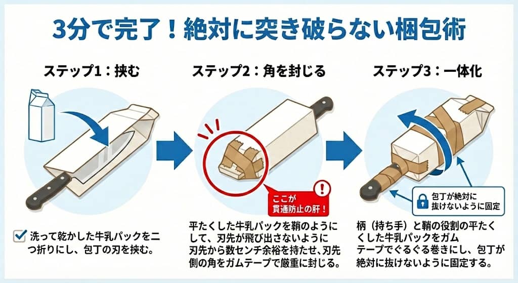 牛乳パックで作る「最強の鞘」作成3ステップ