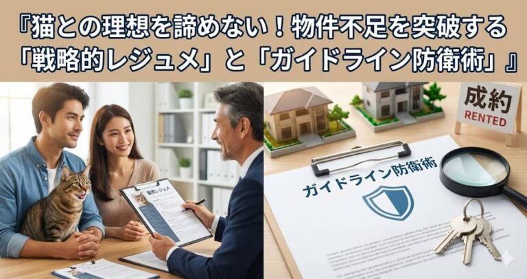 猫との理想を諦めない！物件不足を突破する「戦略的レジュメ」と「ガイドライン防衛術」