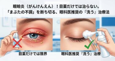 眼瞼炎 (がんけんえん)！目薬だけでは治らない。「まぶたの不調」を断ち切る、眼科医推奨の『洗う』治療法