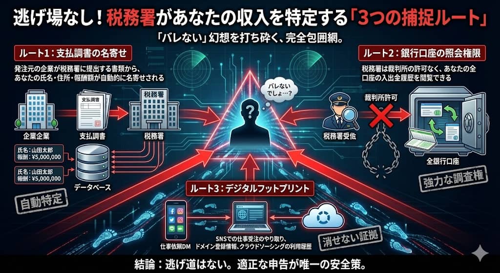 税務署があなたの収入を特定する「3つの捕捉ルート」