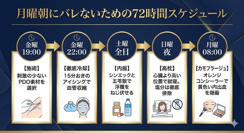 糸リフト術後72時間「隠蔽タイムライン」