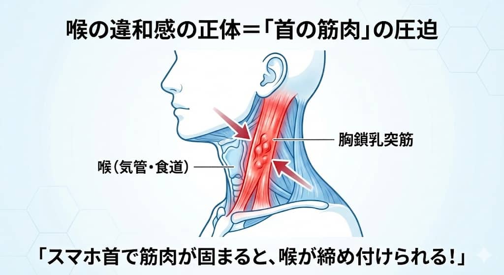 胸鎖乳突筋と喉の圧迫メカニズム