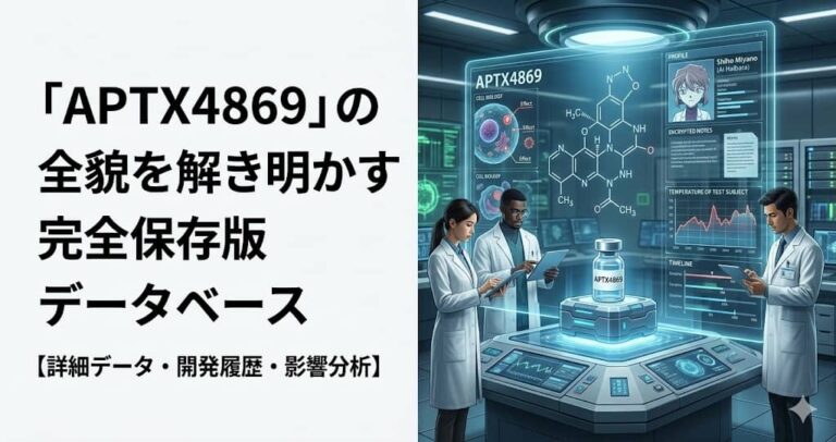 「APTX4869」の全貌を解き明かす完全保存版データベース