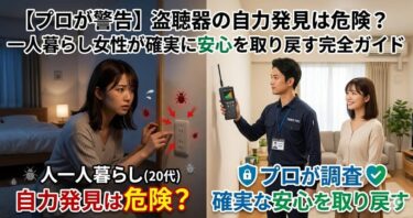 【プロが警告】盗聴器の自力発見は危険？一人暮らし女性が確実に安心を取り戻す完全ガイド