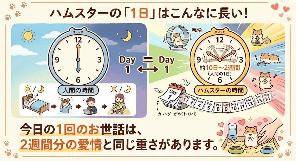 ハムスター時間と人間時間の比較時計