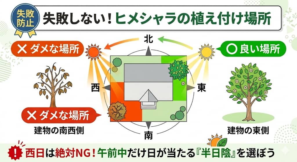 ヒメシャラの最適な植え付け場所