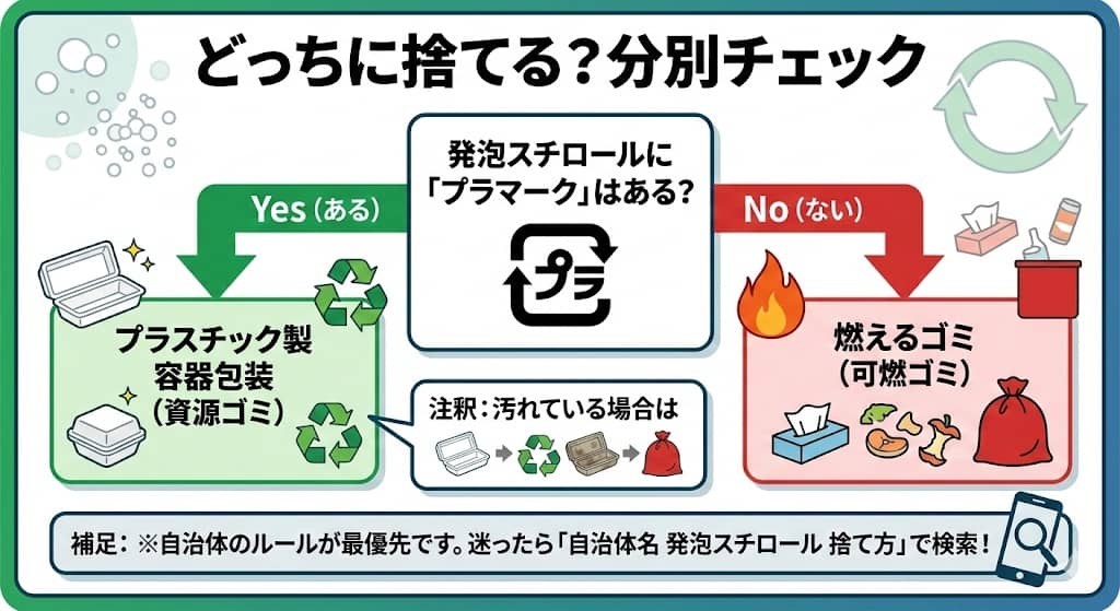 プラマークの有無による分別フローチャート