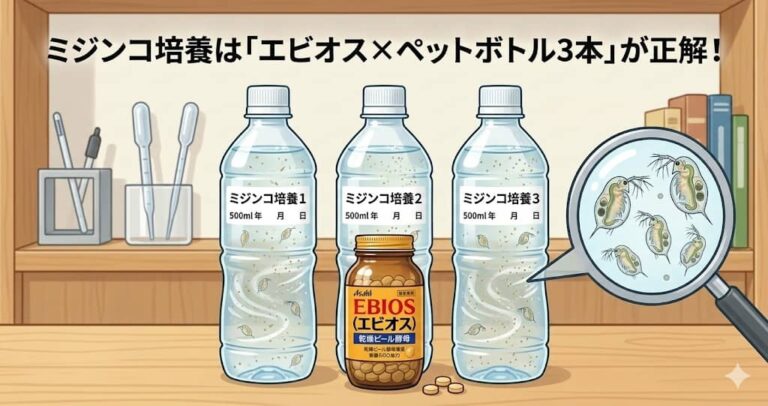 ミジンコ培養は「エビオス×ペットボトル3本」が正解