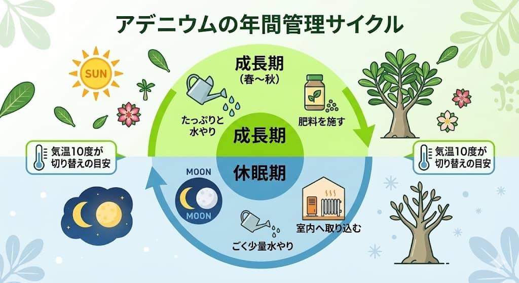 成長期と休眠期の管理サイクル