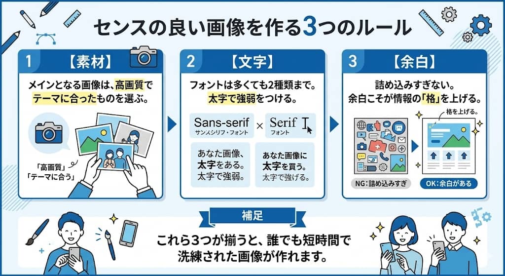 文字入り画像作成の3大要素