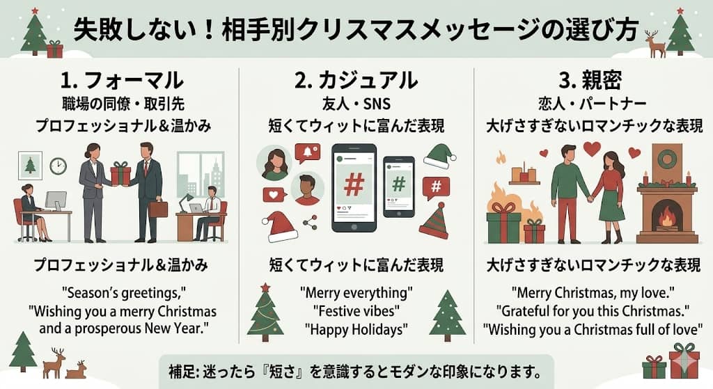 相手との距離感とフレーズの対応表